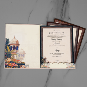 Royal Mughal Wedding Invitation Card - AC-563