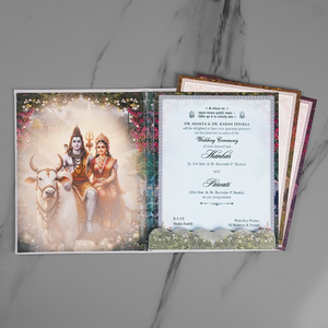 Shiva Parvati Traditional Hindu Wedding Invitation Card - AC-564