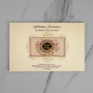 Elegant Burgundy Floral Wedding Invitation Card - AC-567
