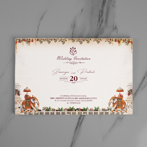 Royal Elephant Palace Wedding Invitation Card - AC-569