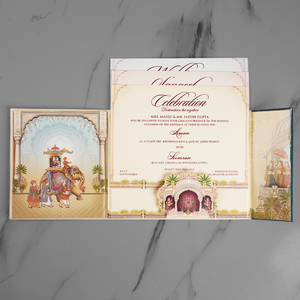 Royal Couple Traditional Wedding Invitation Card - AC-572