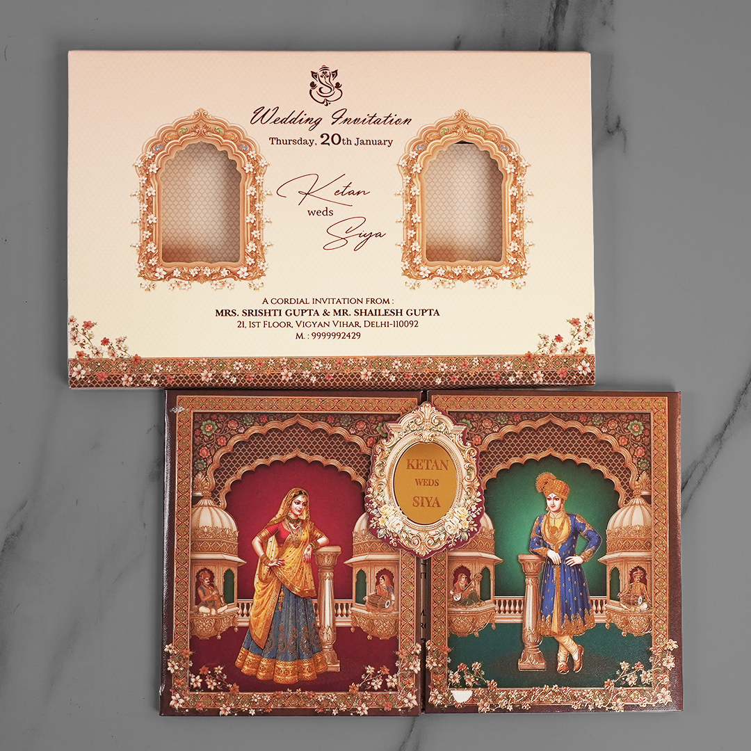 Royal Couple Traditional Wedding Invitation Card - AC-573