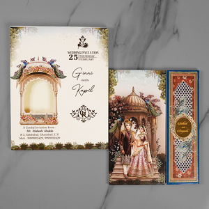 Royal Peacock Couple Wedding Invitation Card - AC-576