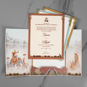 Royal Peacock Couple Wedding Invitation Card - AC-576