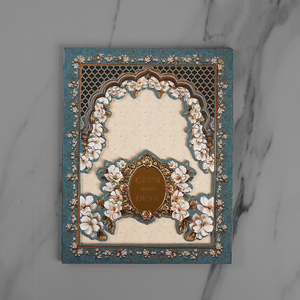 Elegant Teal Floral Wedding Invitation Card - AC-577