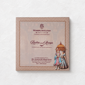 Royal Indian Couple Wedding Invitation Card - AC-579