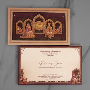 Royal Couple Heritage Wedding Invitation Card - AC-582