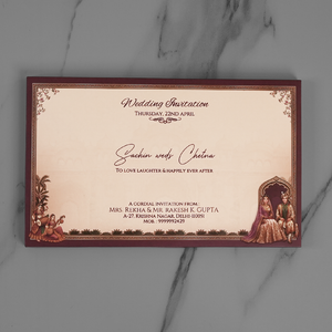 Royal Couple Heritage Wedding Invitation Card - AC-582