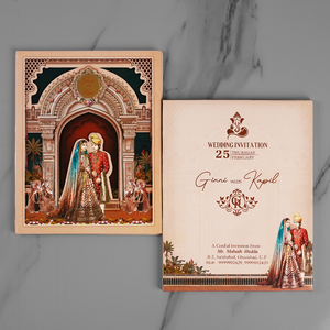 Royal Bride Groom Wedding Invitation Card - AC-583