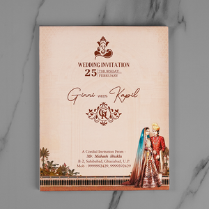 Royal Bride Groom Wedding Invitation Card - AC-583
