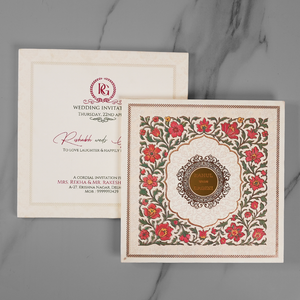 Elegant Floral Heritage Wedding Invitation Card - AC-587