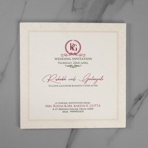 Elegant Floral Heritage Wedding Invitation Card - AC-587