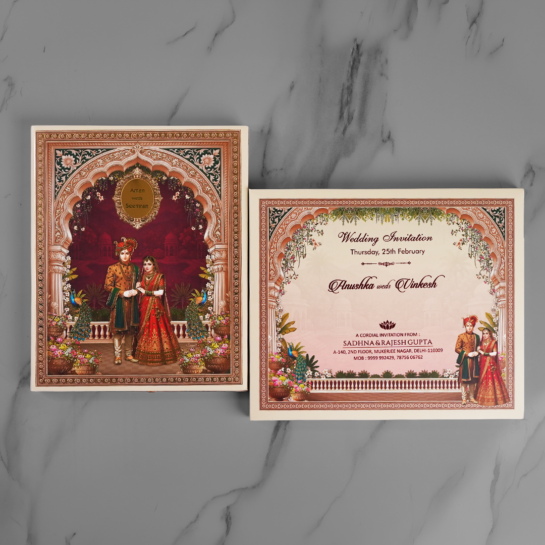 Royal Bride Groom Wedding Invitation Card - AC-590