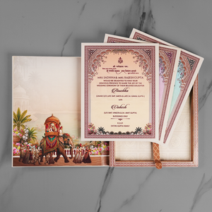 Royal Bride Groom Wedding Invitation Card - AC-590