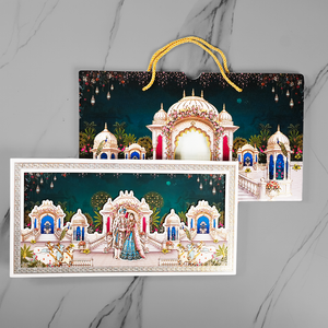 Royal Palace Bride Groom Wedding Invitation Card - AC-592