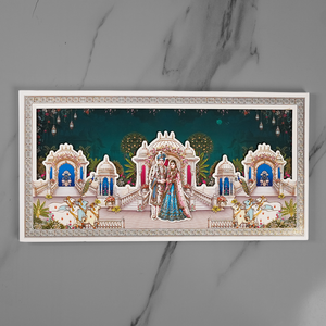 Royal Palace Bride Groom Wedding Invitation Card - AC-592