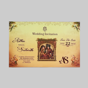 Royal Rajasthani Palace Wedding Invitation Card - AC-594