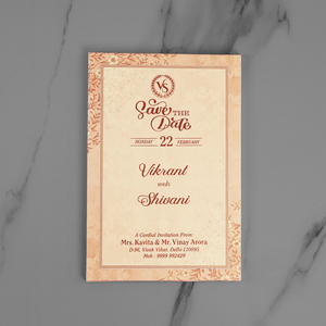 Vintage Floral Wedding Invitation Card - AC-597