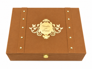 Premium Brown Wedding Invitation Gift Box - BMG - 01