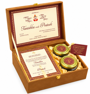 Premium Brown Wedding Invitation Gift Box - BMG - 01