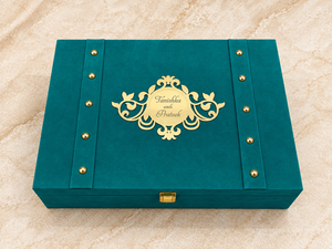 Luxury Teal Wedding Invitation Gift Box - BMG - 02