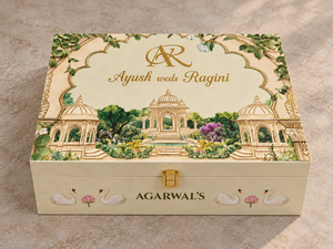 Elegant Ivory Garden Theme Wedding Invitation Gift Box - BMG - 03