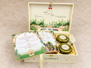 Elegant Ivory Garden Theme Wedding Invitation Gift Box - BMG - 03