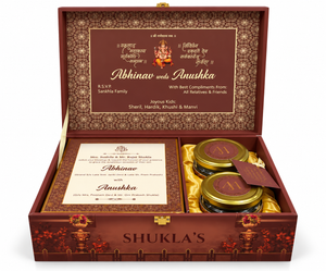 Royal Maroon Rajasthani Theme Wedding Invitation Gift Box - BMG - 04