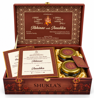Royal Maroon Rajasthani Theme Wedding Invitation Gift Box - BMG - 04