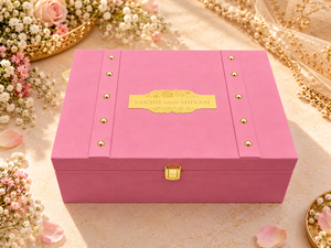 Elegant Pink Theme Wedding Invitation Gift Box - BMG - 05