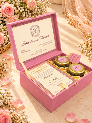 Elegant Pink Theme Wedding Invitation Gift Box - BMG - 05