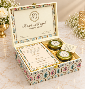 Elegant Floral Printed Wedding Invitation Gift Box - BMG - 07
