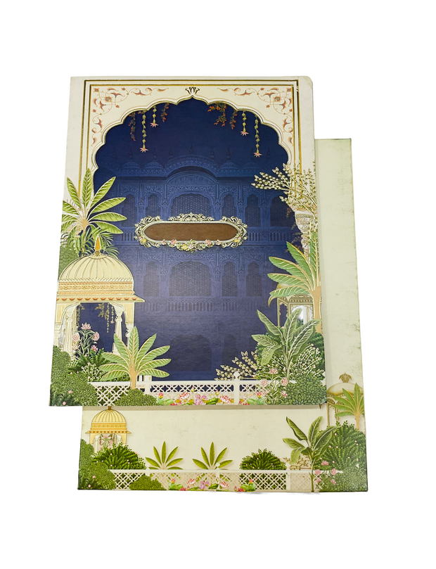 Royal Blue Palace Wedding Invitation Card - DK-115