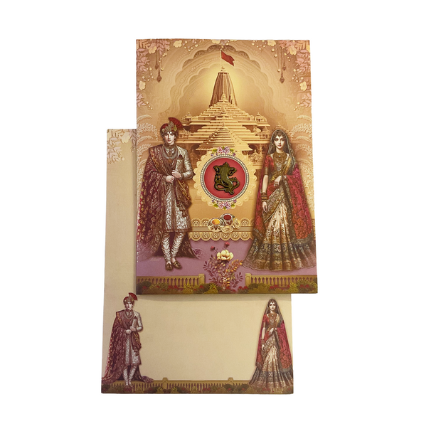 Royal Traditional Temple Wedding Invitation Card - G-084