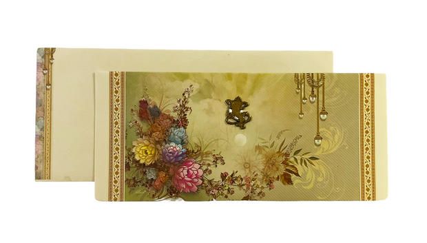 Elegant Floral Gold Wedding Invitation - GK-031