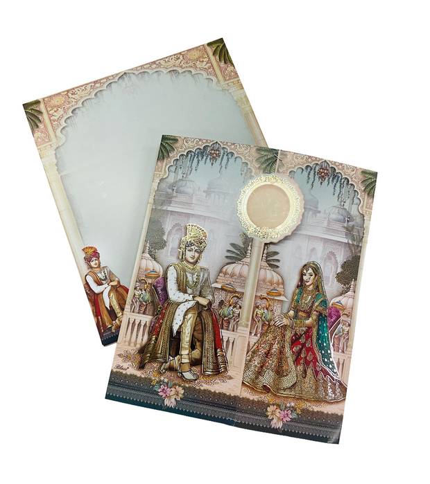 Royal Maharaja & Maharani Wedding Invitation Card - H-051