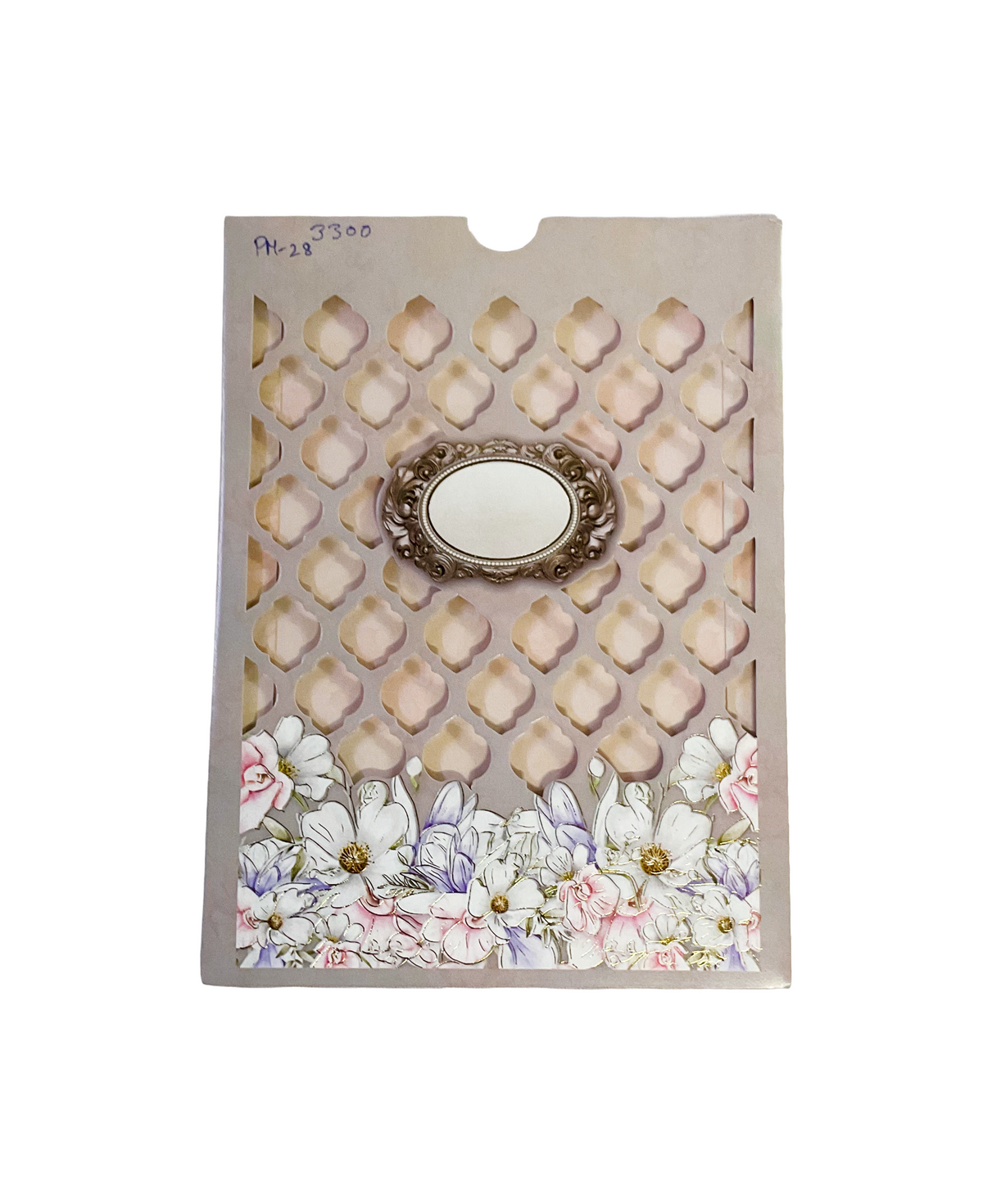 Elegant Floral Laser Cut Wedding Invitation Card - PM-028