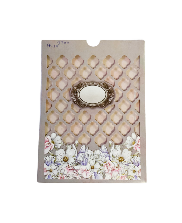 Elegant Floral Laser Cut Wedding Invitation Card - PM-028