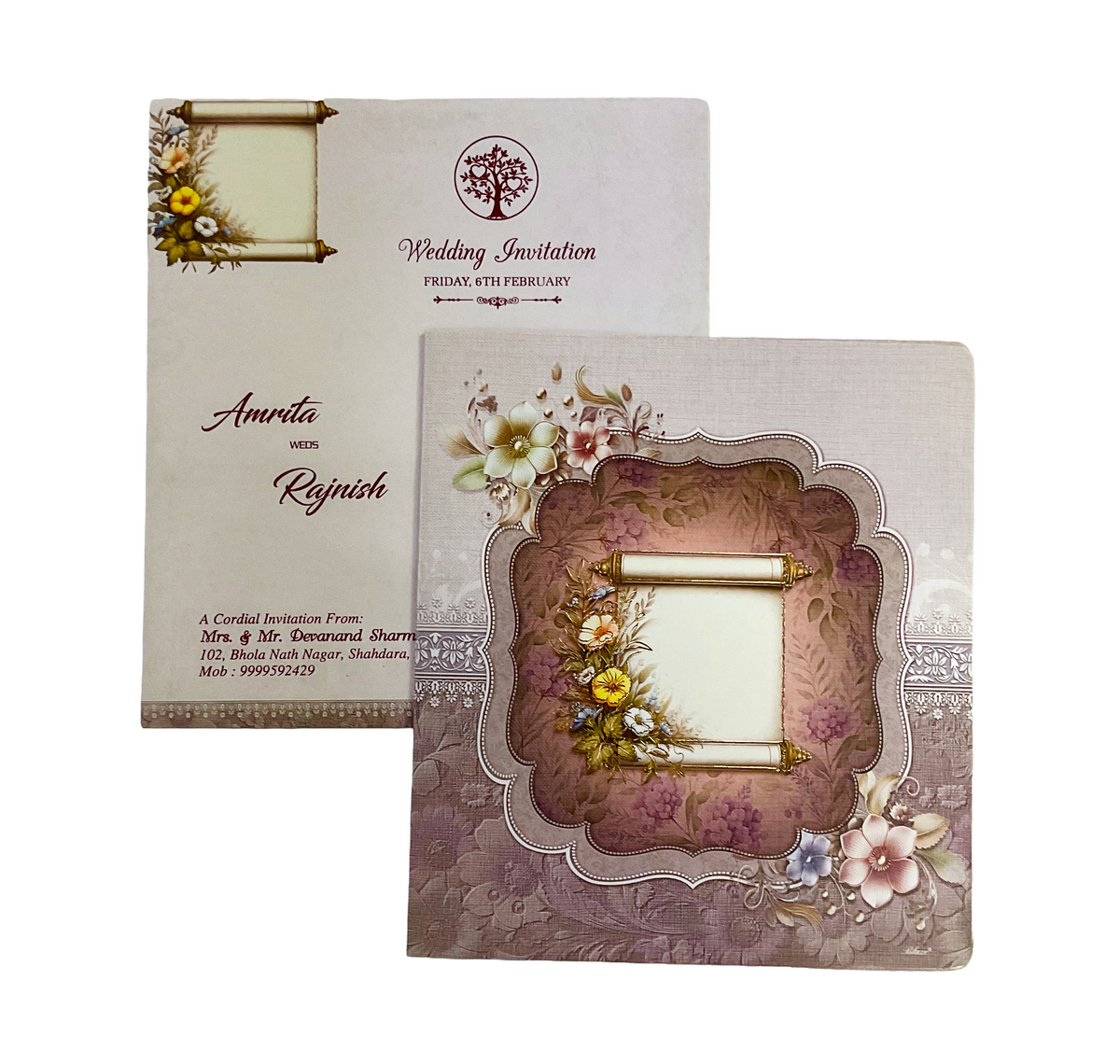 Elegant Floral Wedding Invitation Card - R-015