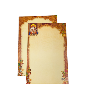 Divine Ganesha Floral Wedding Invitation Card - S-001