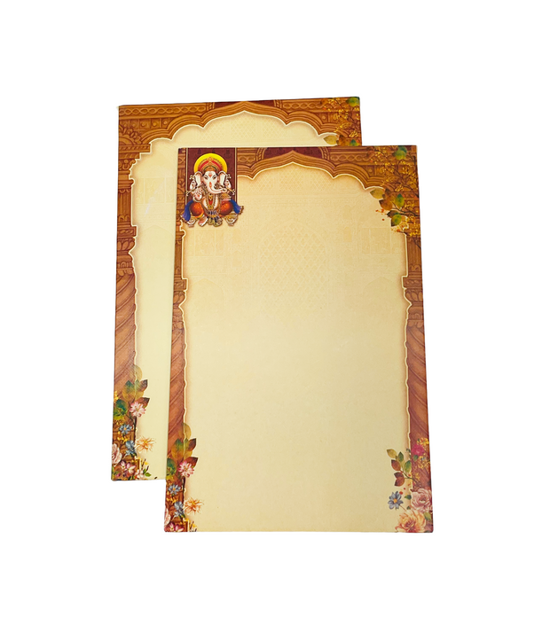 Divine Ganesha Floral Wedding Invitation Card - S-001