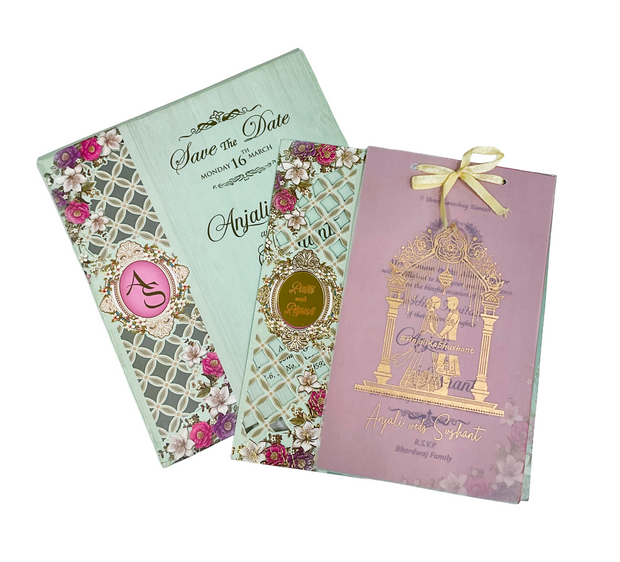 Luxury Floral Wedding Invitation Card - SH-037